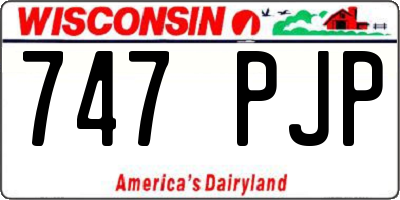 WI license plate 747PJP