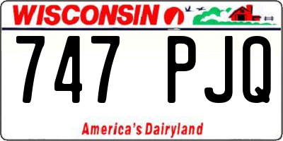 WI license plate 747PJQ