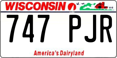 WI license plate 747PJR