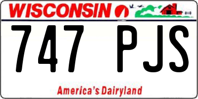 WI license plate 747PJS