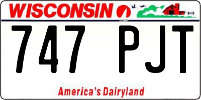 WI license plate 747PJT