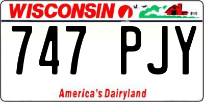 WI license plate 747PJY