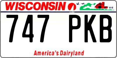 WI license plate 747PKB
