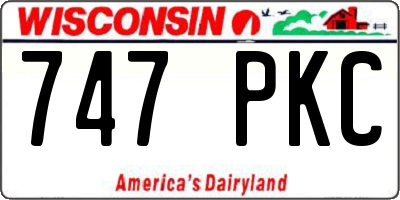 WI license plate 747PKC