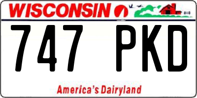 WI license plate 747PKD