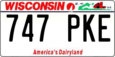 WI license plate 747PKE