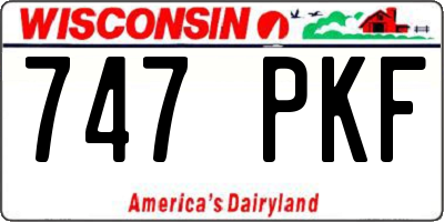 WI license plate 747PKF