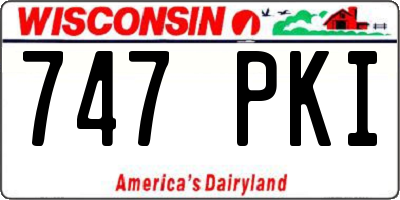 WI license plate 747PKI