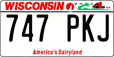 WI license plate 747PKJ