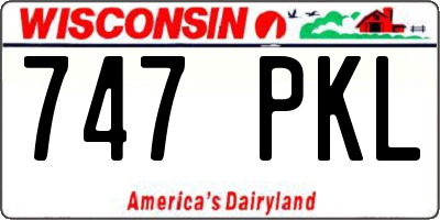 WI license plate 747PKL