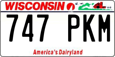 WI license plate 747PKM