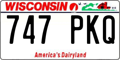WI license plate 747PKQ