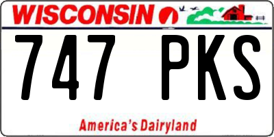WI license plate 747PKS