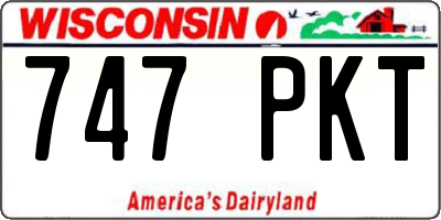 WI license plate 747PKT