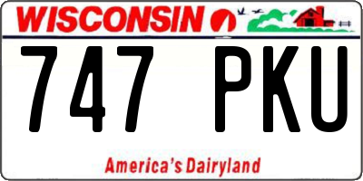 WI license plate 747PKU