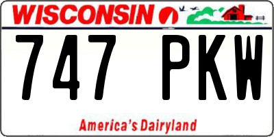 WI license plate 747PKW