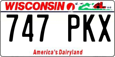 WI license plate 747PKX