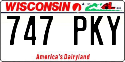 WI license plate 747PKY