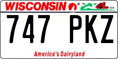 WI license plate 747PKZ