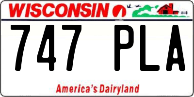 WI license plate 747PLA