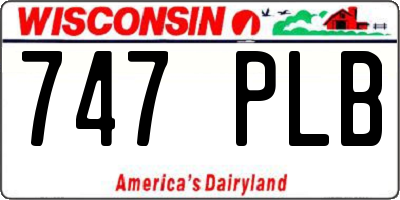 WI license plate 747PLB