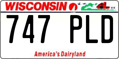 WI license plate 747PLD