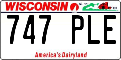 WI license plate 747PLE