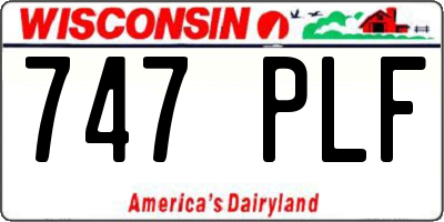 WI license plate 747PLF