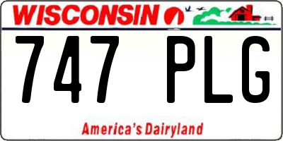 WI license plate 747PLG