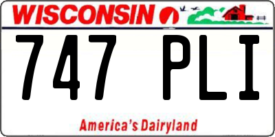 WI license plate 747PLI