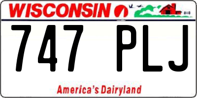 WI license plate 747PLJ