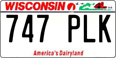 WI license plate 747PLK