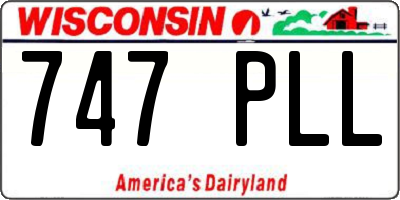 WI license plate 747PLL