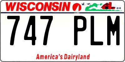 WI license plate 747PLM