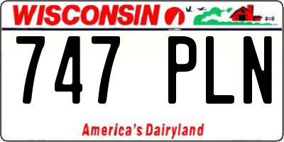 WI license plate 747PLN