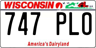 WI license plate 747PLO