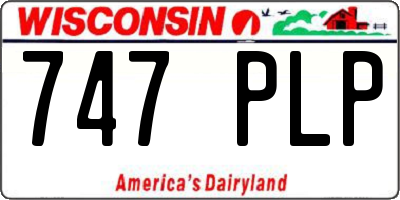 WI license plate 747PLP