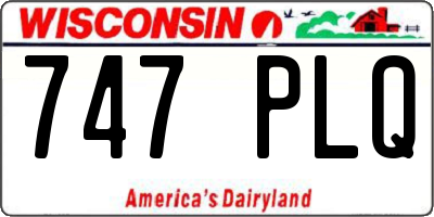 WI license plate 747PLQ