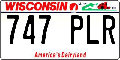 WI license plate 747PLR