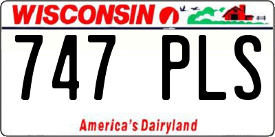 WI license plate 747PLS