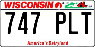 WI license plate 747PLT