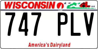 WI license plate 747PLV