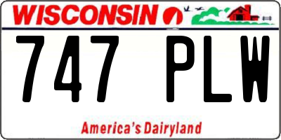WI license plate 747PLW