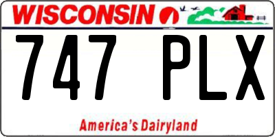 WI license plate 747PLX