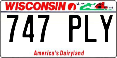 WI license plate 747PLY