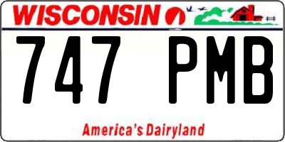 WI license plate 747PMB