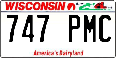 WI license plate 747PMC