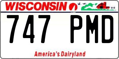 WI license plate 747PMD