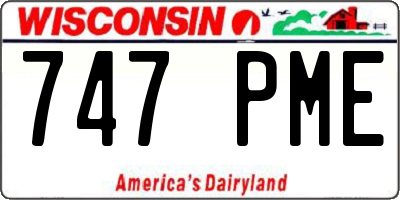 WI license plate 747PME