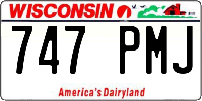 WI license plate 747PMJ